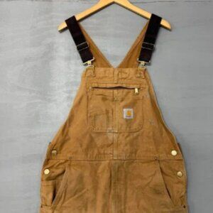 Carhartt Double Knee Overalls Bib Tan Men’s R01-M Relaxed Fit‎ 38 x 32